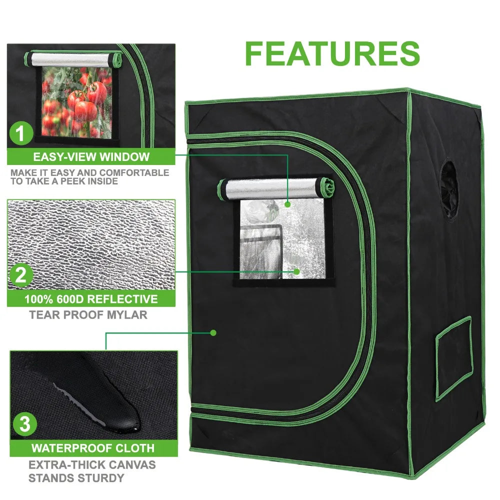 48"x24"x60" Grow Tent Hydroponic Window Floor Tray for Indoor Plant Growing 2x4