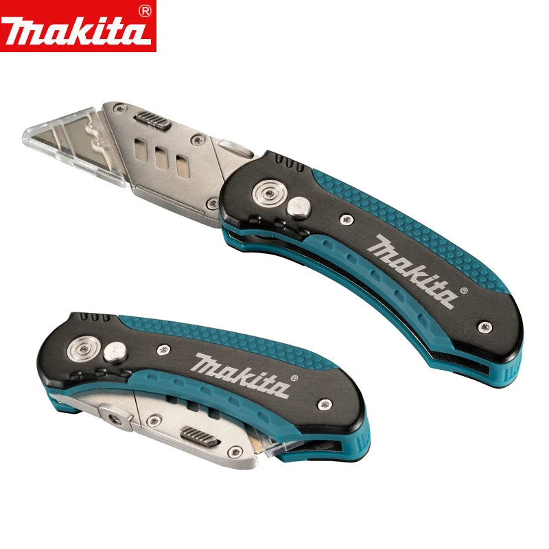 Makita E-10908 Utility Knife Quick Change Folding Manual Retractable Safe Portable Hand Tools Folding Knife With 10 Blades