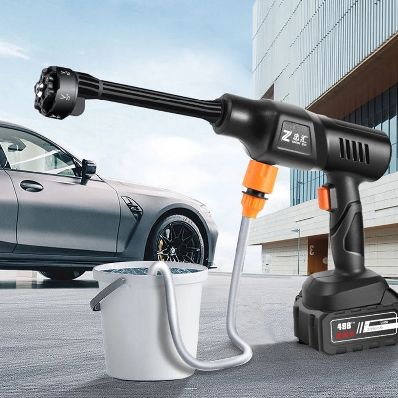 Cordless Pressure Washer Handheld Cleaner Portable Car Washer 6-in-1 Nozzle Battery Operated Washer for Car Garden