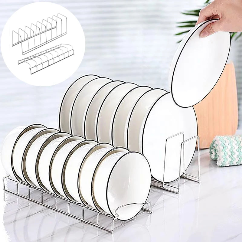 Stainless Steel Dish Draining Rack Multipurpose Shelf Bowl Drying Holder Kitchen Pot Lid Plates Storage Racks Kitchen Organizer