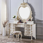 Solid wood dresser bedroom white princess dressing table luxury assembly dressing table large apartment furniture French style