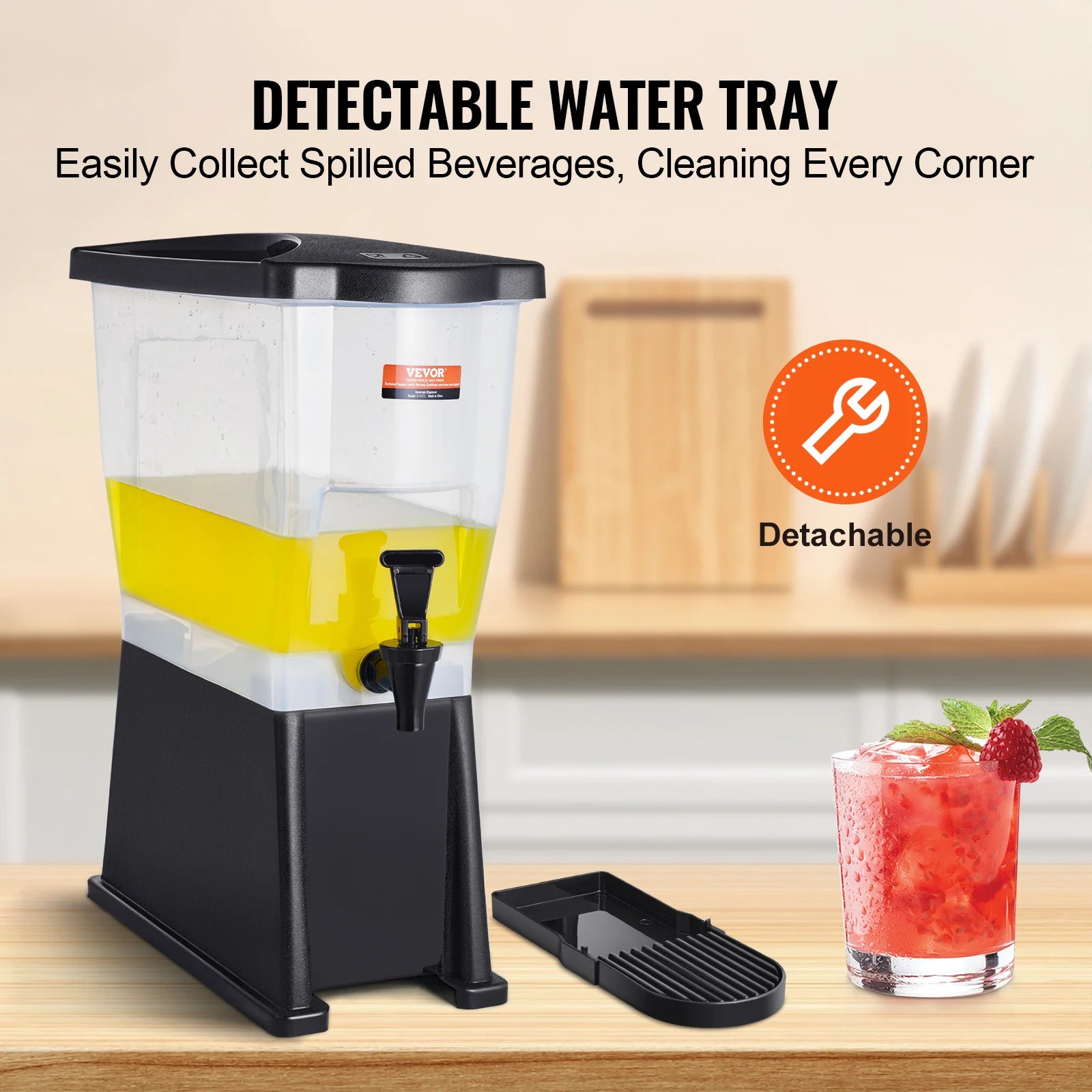 VEVOR Beverage Dispenser 3 Gallon Drink Dispenser for Parties Plastic Juice Dispenser with Stand Spigot Lid Iced Tea Dispenser