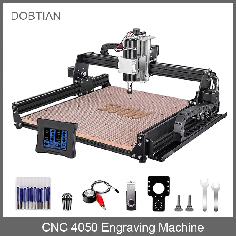 CNC 4540 Milling Machine with 500W Spindle CNC 40W Laser Engraving Machine 3D Printer for Wood PCB Aluminum Stainless Steel