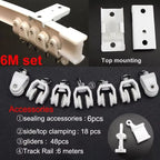 Flexible Ceiling & Wall Mounted Curtain Track Rail Bendable Plastic Steel Design for Bay Windows/Balcony 1-10M White Noise-Free
