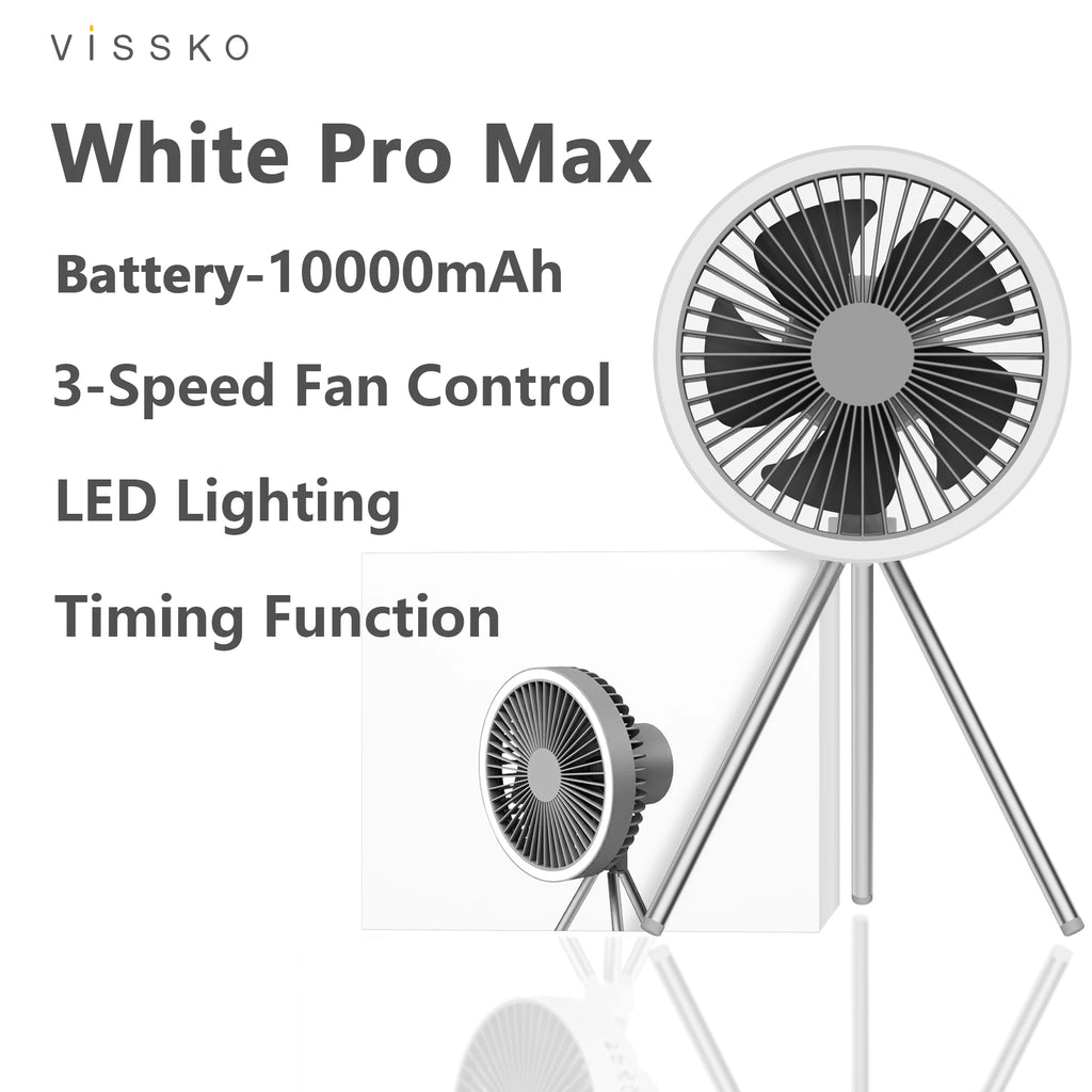 10000mAh Outdoor Camping Ventilator LED Licht Dreibein Tischventilator