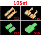 10/20/50sets Car tools 4.0 bullet terminal   car electrical wire connector Green 4mm Male + Female 1 : 2 Cold press terminal