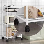 Floor-Standing Multi Layer Storage Rack Shelf with Pulley Trolley Bathroom Kitchen Microwave Storage Rack Kitchen Accessories