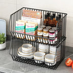Kitchen Multi-Layer Storage Cart Floor Movable Shelf Fruit and Vegetable Basket Snack Toy Rack Adjustable Storage