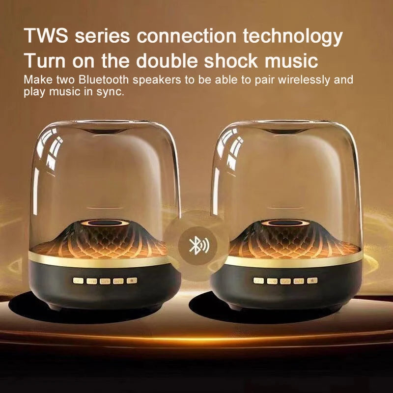 5th Glass Bluetooth Speaker Subwoofer Colorful Home High Volume Wireless Smart Computer Speaker ﻿Electronics Desk Accessories