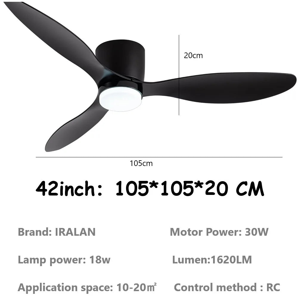 Jelena LED Ceiling Fan Light 6th Gear Wind Speed Living Room Bedroom H