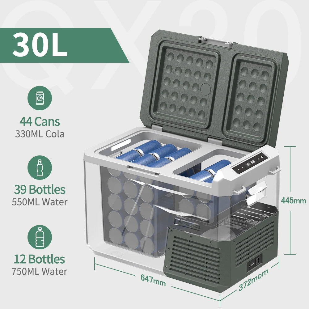 Alpicool QX 25L 30L 40L Portable Refrigerator 12/24V DC 100-240V AC Fridge Freezer Dual Zone 12V Compressor Cooler for Camping