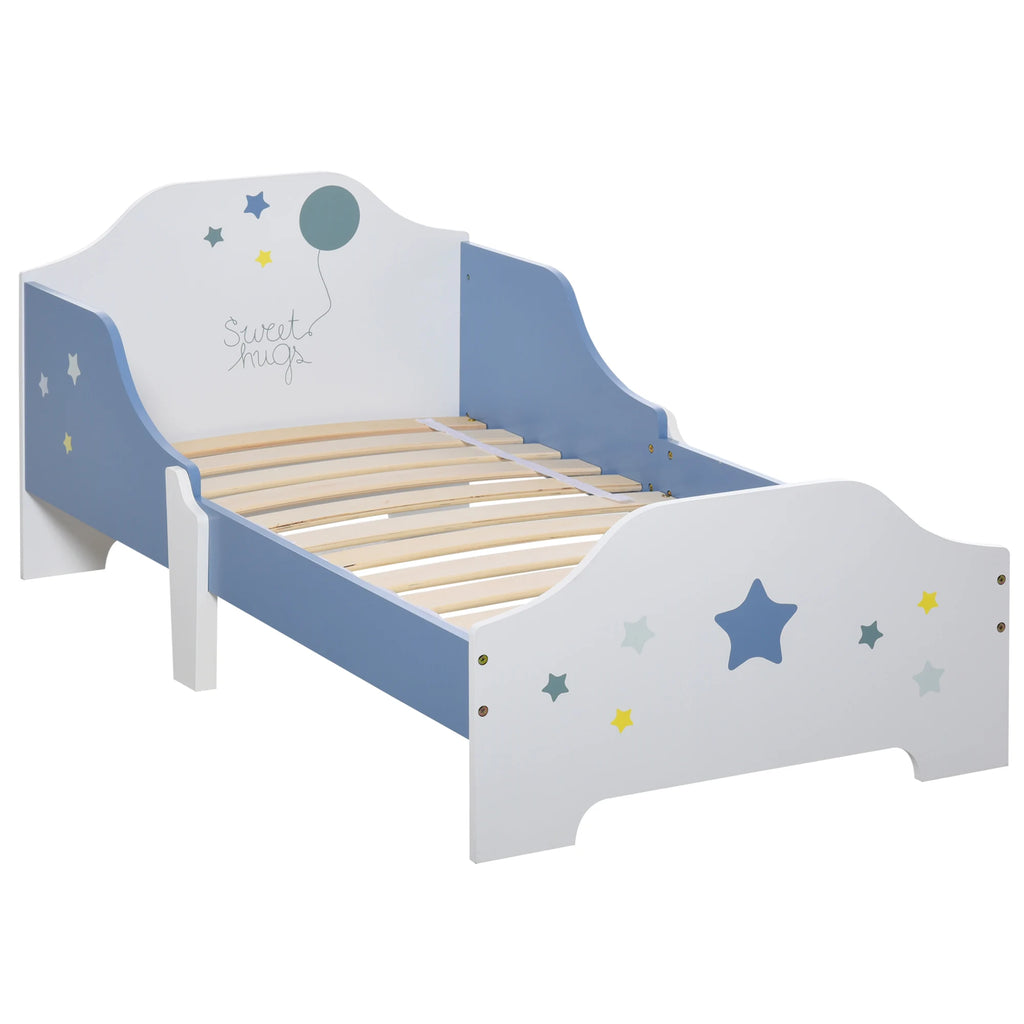 Homcom Bed for Children +3 Years 143X74X59 cm with Blue Star Print