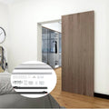 42" Hidden Sliding Barn Door Hardware Track Kit,Floating Soft Closing Interior Wall Mount Track Rolling Set,No Floor Rail