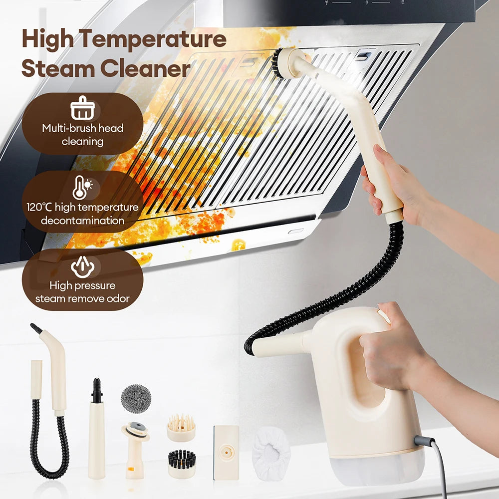1200W Hand-held Steam Cleaner High Temperature Pressurized Steam Cleaning Air Conditioning Kitchen Hood Car Electric Cleaner