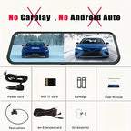 Upgraded 9.66 Full HD CarPlay Screen Mirror Dash Cam – Dual Recording, 24H Parking Mode, Night Vision, Rear Cam Motion Detection