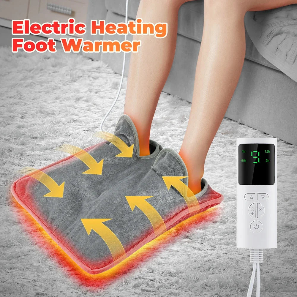 Electric Foot Warmer Heating Pad – Soft Washable Plush Mat for Home, Office, Bedroom Use, Cozy Thermal Blanket Style | AlluCanFind