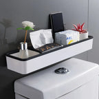 1pc Toilet Bathroom Storage Cabinet Rack Wall Hanging Hole Free Multifunctional Artifact Above Toilet Rack White Shelf Organizer