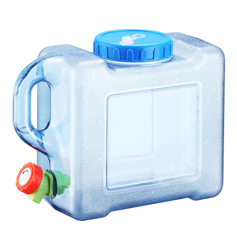 5.5/7.5/10/15L Camping Car Water Container PC with Faucet Water Storage Tank No Leakage Water Storage Bucket for Picnic Travel