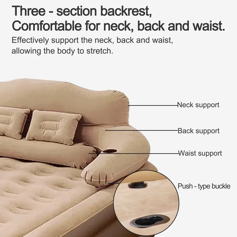 New 2 Persons Inflatable Mattress Camping Folding Outdoor Indoor Home Air Cushion 48cm High Bed Lazy Laying Soft Skin-friendly
