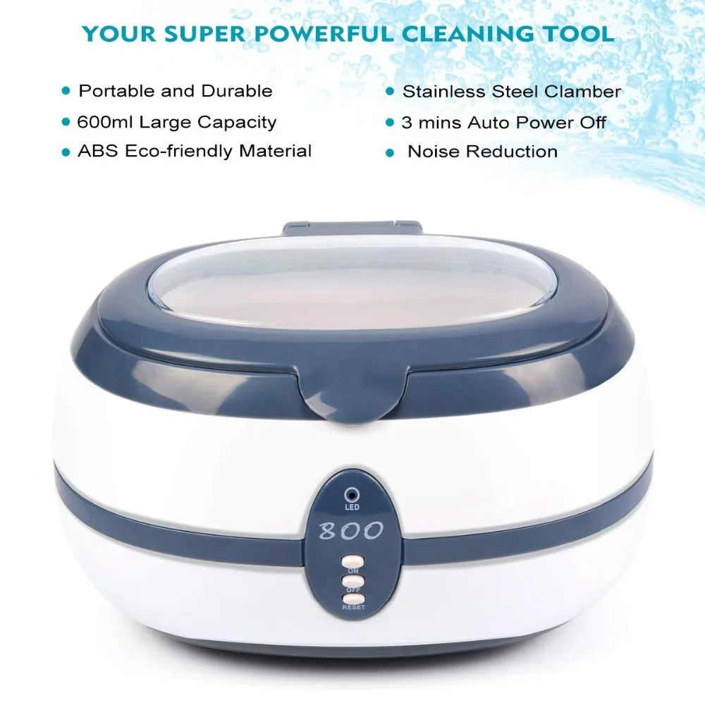 GTSONIC 600ml Ultrasonic Cleaner Bath 35W Stainless Steel Bath Ultrasound Washing for Watches Jewelry Only 220V EU Plug