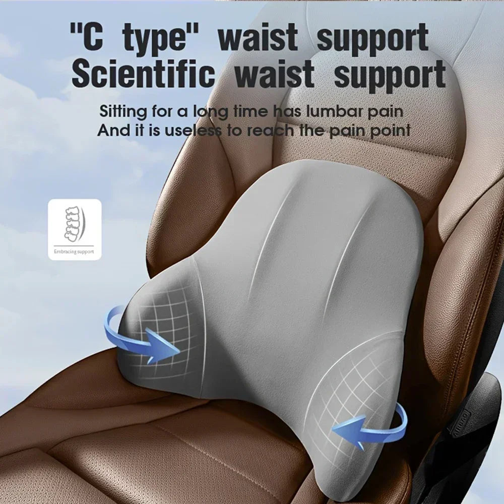 Car Neck Headrest Pillow Memory Foam Waist Cushion Lumbar Support Backrest Cars Vehicle Supplies Travel Neck Cushion Protection