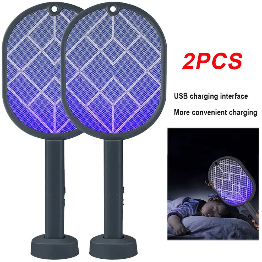 2PC Mosquito Killer Anti Mosquitoes Electric Protective Net Household for Fly Insect Trap Flies Summer Usb Charging  Fly Swatter