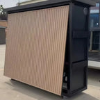 Customized Outdoor Kitchen Island Set Equipped With BBQ Grill And Refrigerator Full Outdoor Cooking Kitchen