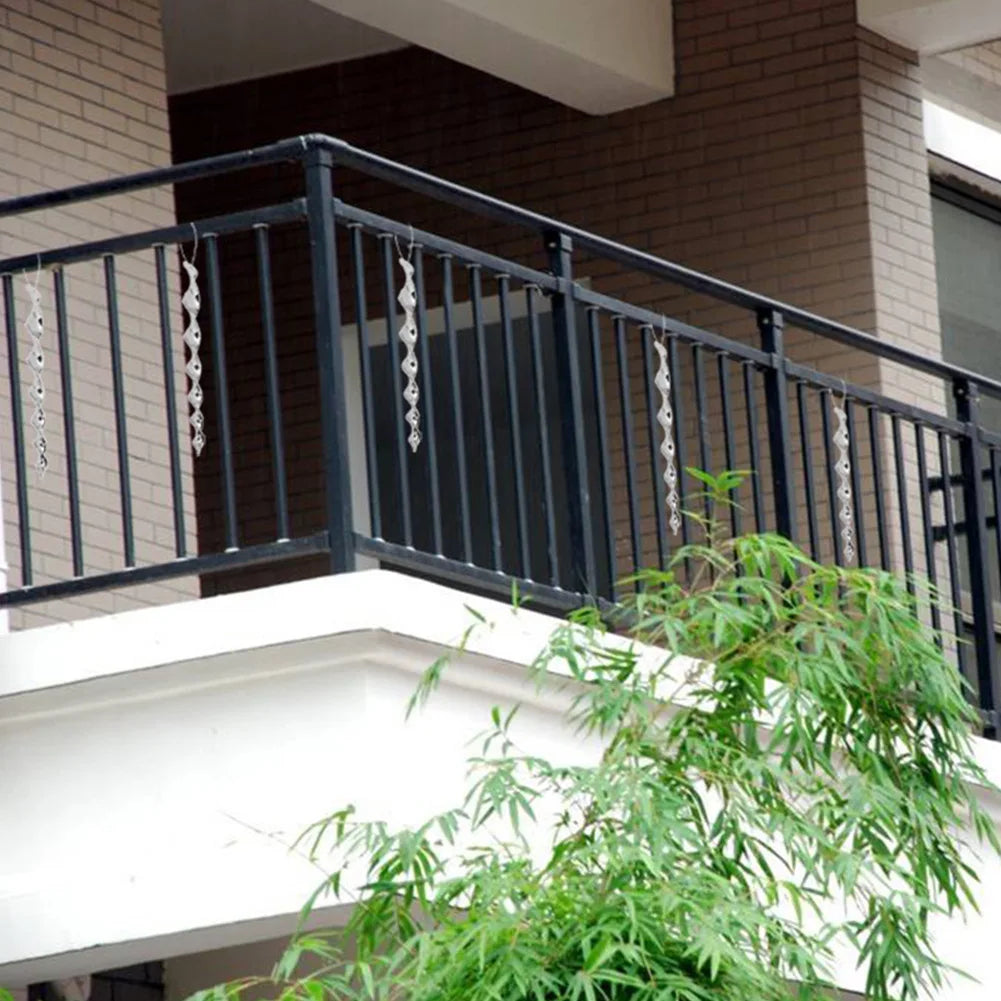 12-60pcs Bird Repellent Reflective Rods 30cm Scare Birds Repeller Wind Spiral Rotating Rod Hanging Ornaments Home Garden Decor