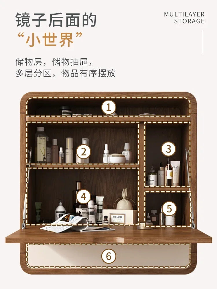 Wall-Mounted Dresser Modern Minimalist Makeup Table Small Apartment Bedroom Internet Celebrity Ins Mini Dresser