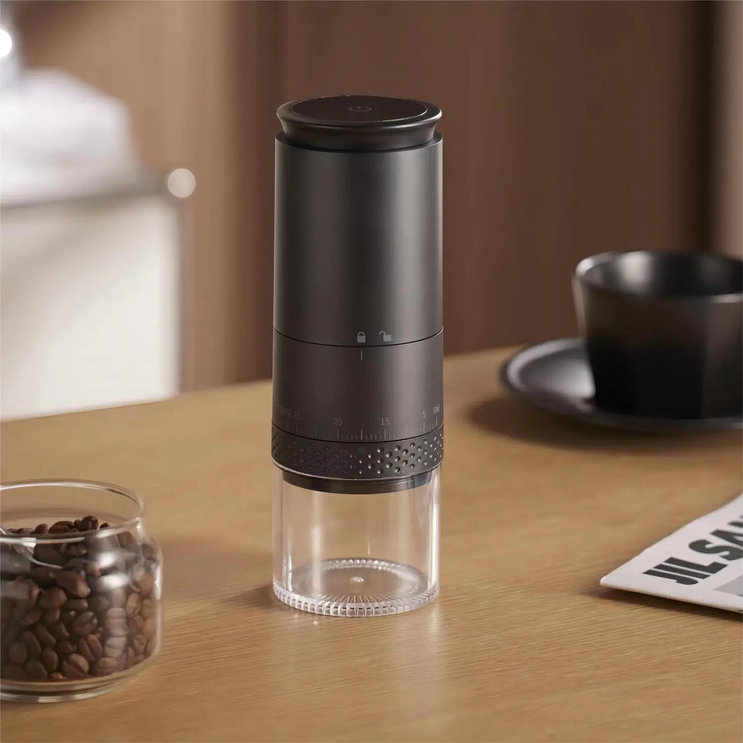 1500mAh Electric Coffee Grinder Externally Adjustable Type-C Charging Coffee Burr Grinder Bean Grinding Machine Coffee Maker