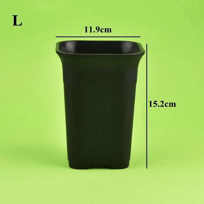Black/White Thicken Square Succulent Flower Pots Cactus Plant Deep Type High Waist Vientiane Pot Nursery Flowerpot Garden Decor