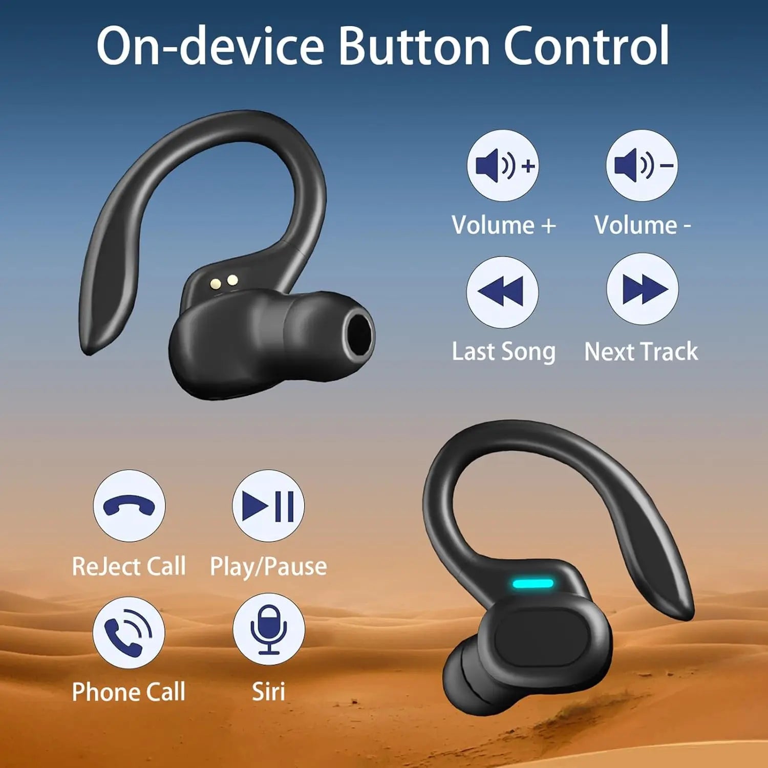 Original SP16 Bluetooth Earphones True Wireless Earbuds Ear hook HiFI Stereo Sound Waterproof Headset for Workout Gaming Sports