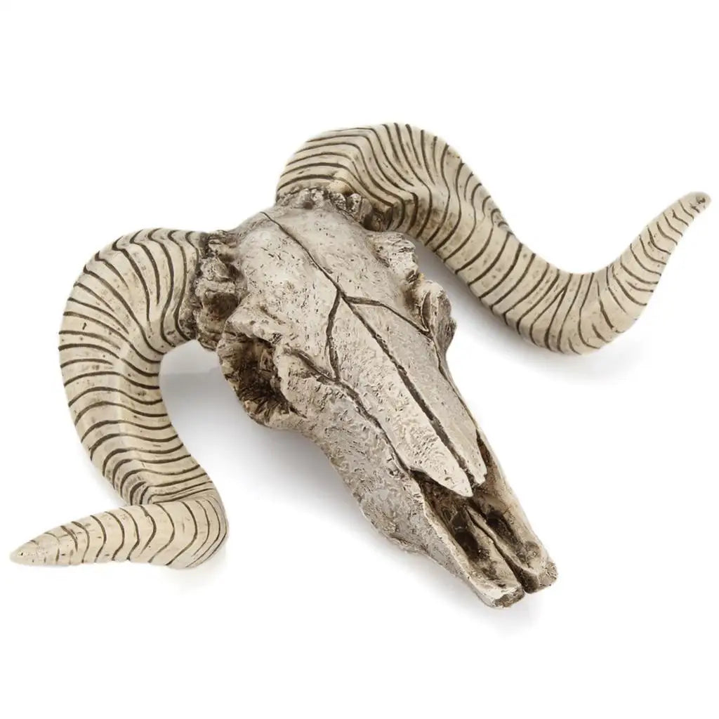 Vintage Sheep Head Skeleton Wall Hanging Resin Crafts Christmas Decoration Festival Sheep Horn Animal Head Wall Hanging Decor