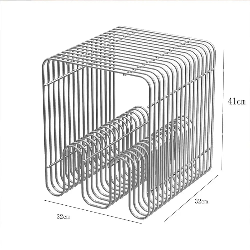 Nordic Metal Coffee Tables with Storage Modern Accent Tables for Sofa Creative Newspaper Display Rack Living Room Coffee Table