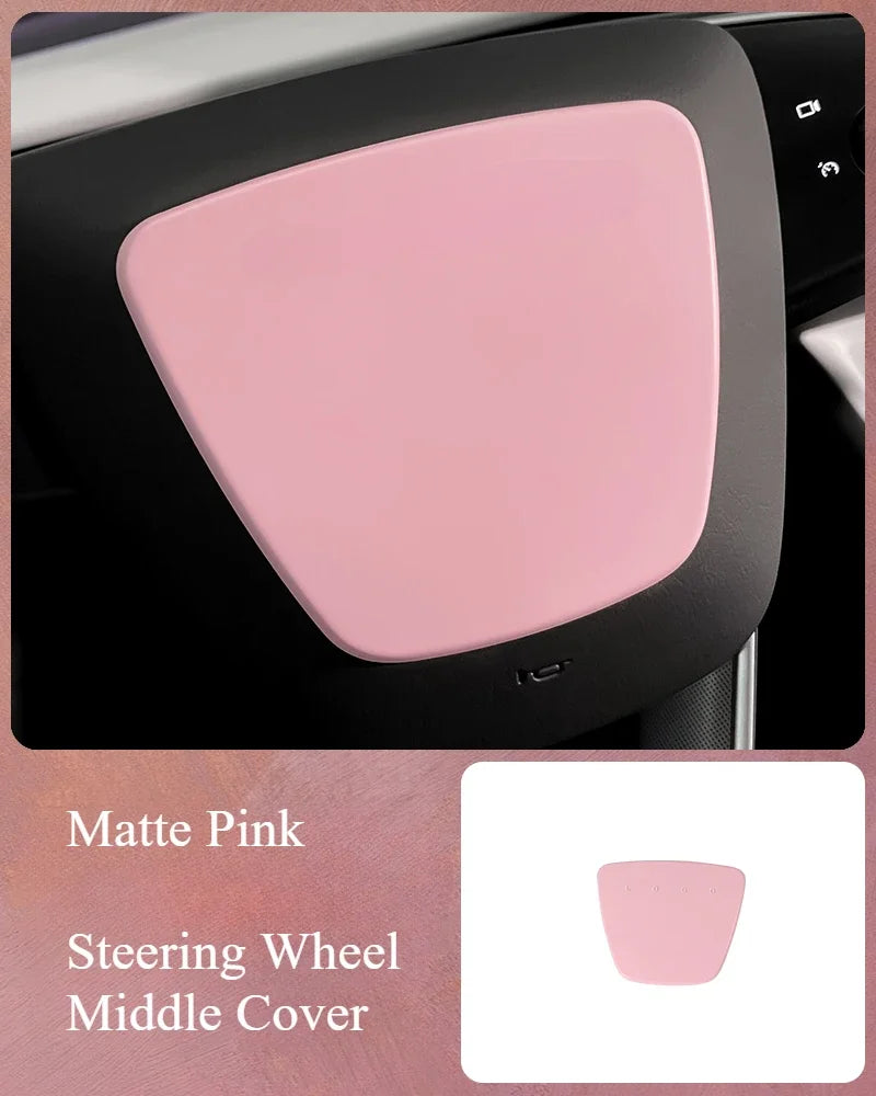 For Tesla Model 3 Highland 2024 Car Accessories Steering Wheel Patch Decorative Protective Cover Sticker Steering Wheel Sticker