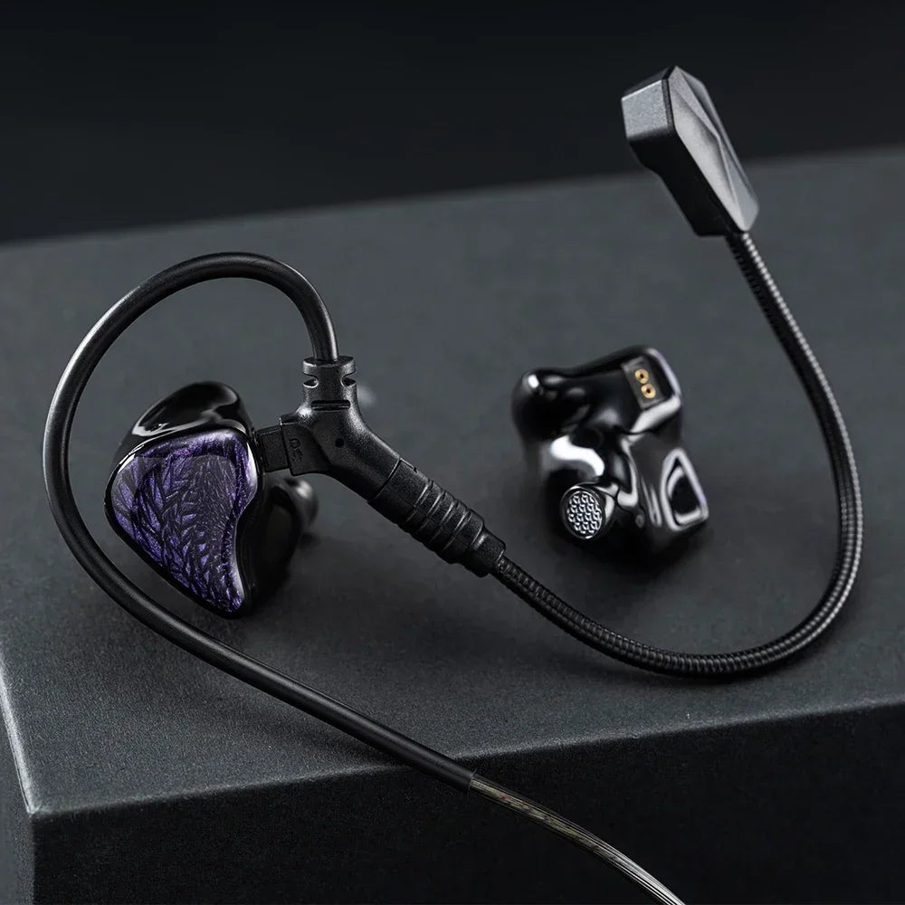 Kinera Celest Wyvern Black Game Wired Best HiFi In-Ear IEMs Earphone LCP Dynamic Driver Monitor Headphone with Detachable Cable