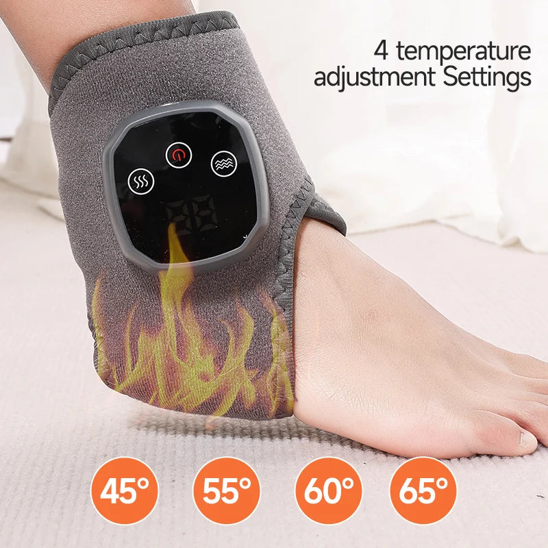 Electric Foot Massager Vibration Relaxation Ankle Massager Warm Hot Compress Ankle Brace Joint Sprain Support Ankle Protection