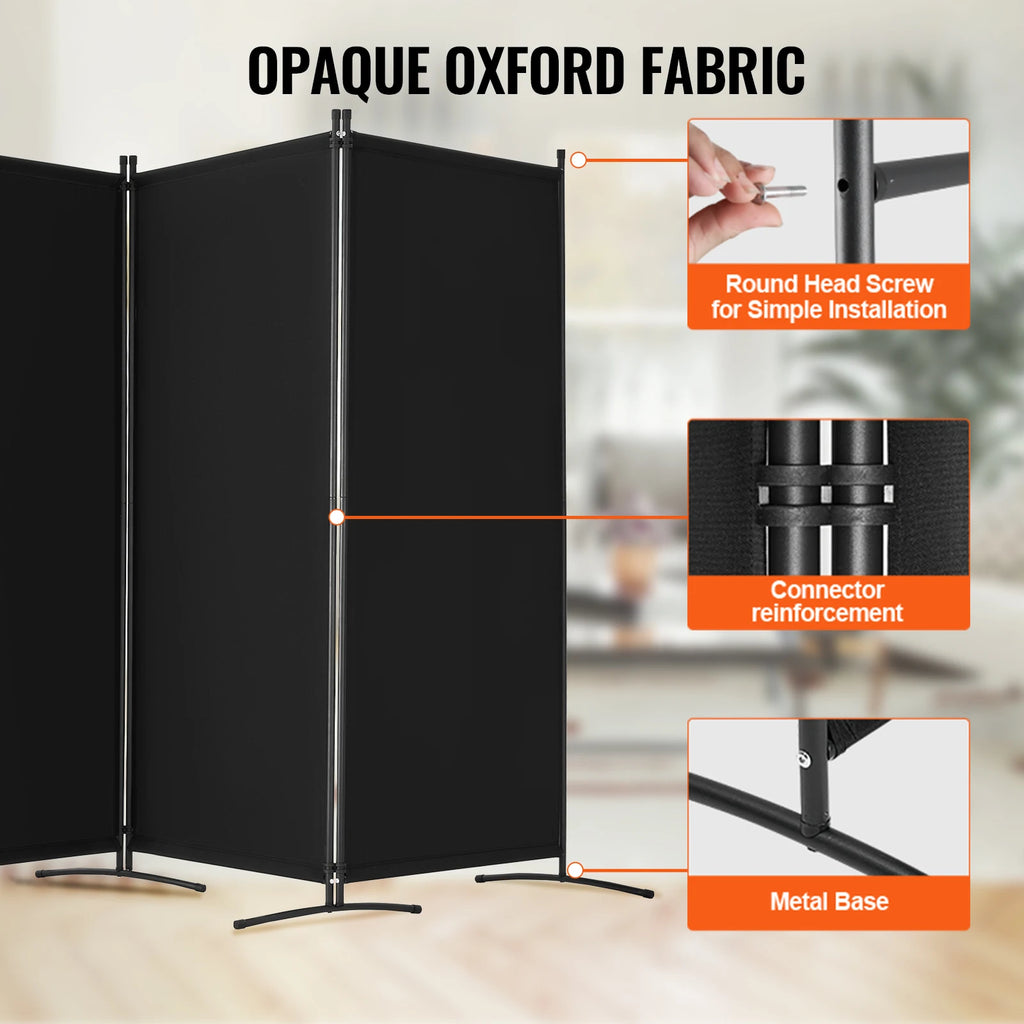 VEVOR 3/4/6 Panel Room Divider Folding Privacy Screen and Portable Freestanding Room Partitions for Office Bedroom Study Hotel