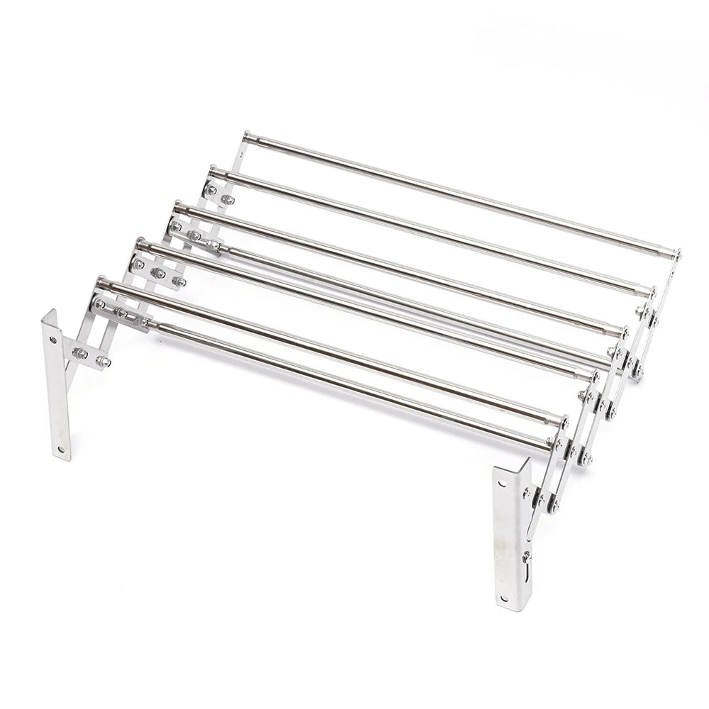 Retractable Adjugtable Towel Rail Rack Holder Wall Mounted Socks Drying Rack Laundry Hanger Wall-Mounted Expandable Folding