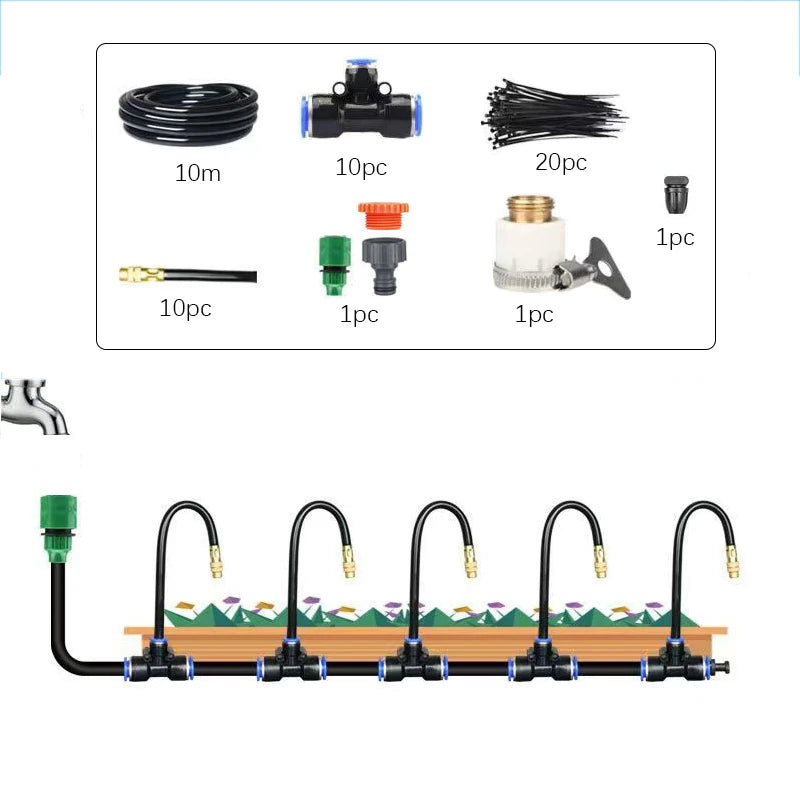 5-20M Universal Automatic Irrigation Sprinkler Kit Rotating Copper Nozzle Garden Balcony Atomization Sprinkler Watering Kits