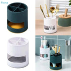 ✔4-Compartment Utensil Holder with Drainage Tray,Multifunctional Kitchen Cutlery Organizer for Chopsticks,Spoons,Brushes
