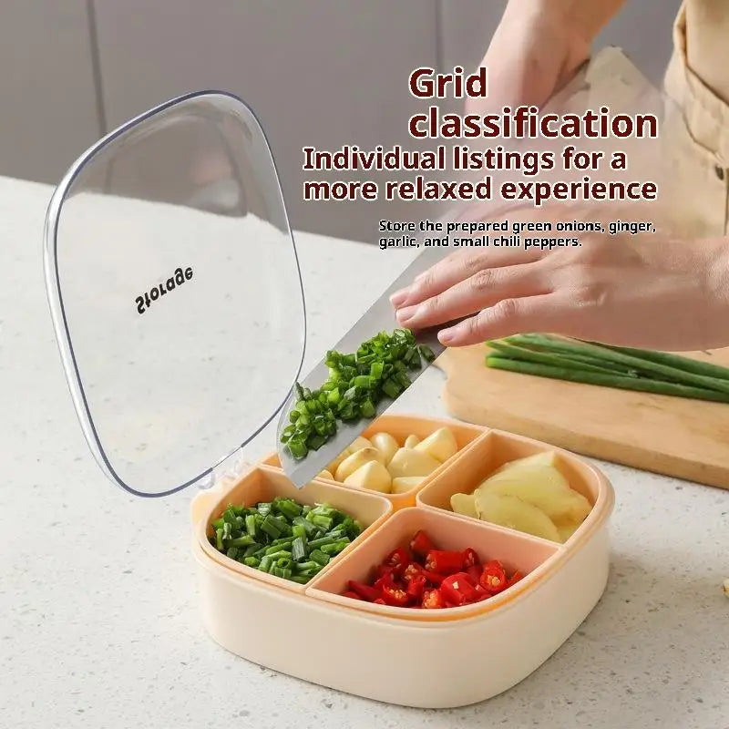 Kitchen Onion Garlic Ginger Preservation Box Refrigerator Freezing Separator No Odor Cooking Storage Box Sealed Drainage Storage