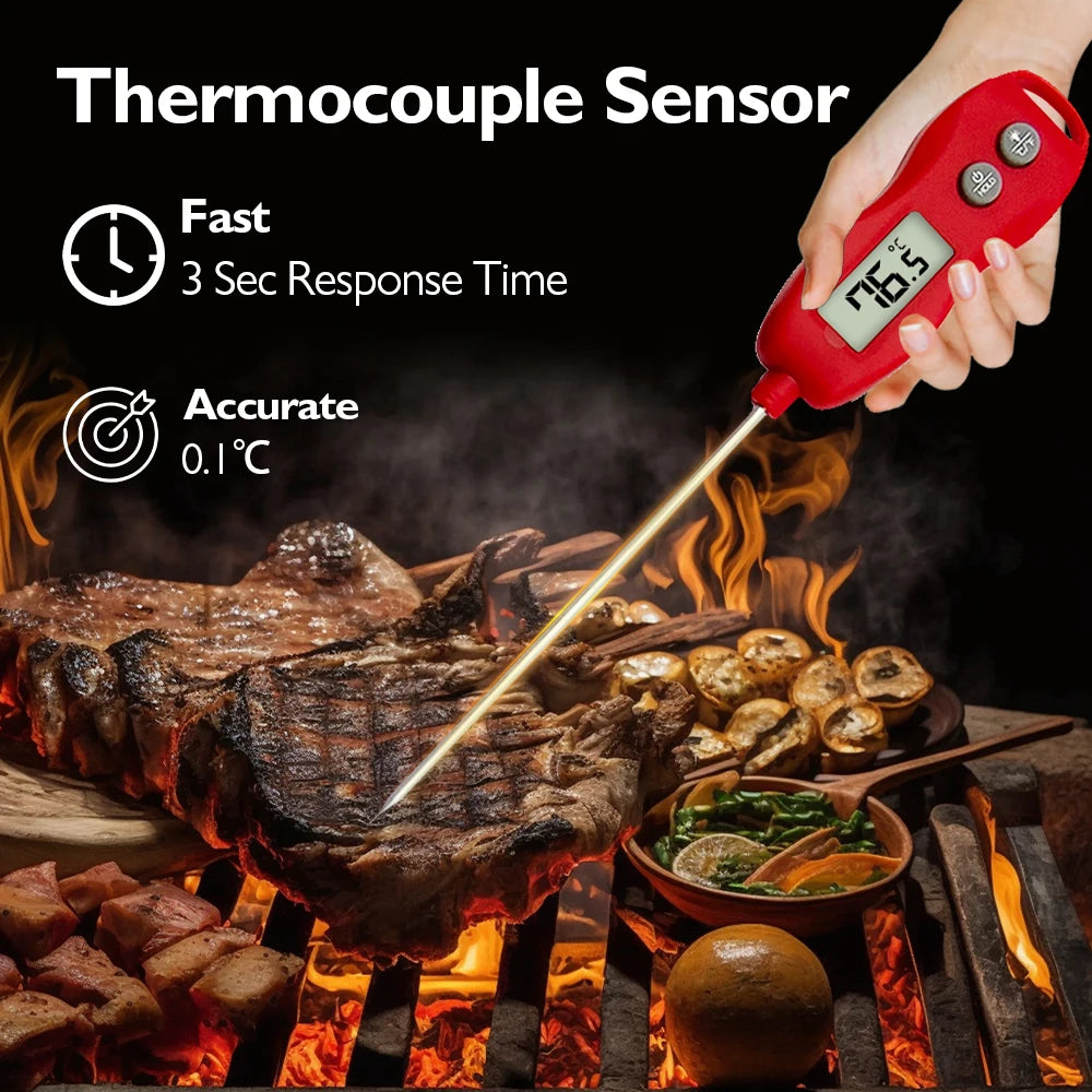 WENMEICE Kitchen Thermometer Digital Backlight Fast Reading Food Thermometer for Meat Cooking Fry Probe BBQ Oven Kitchen Tools