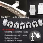 Flexible Ceiling & Wall Mounted Curtain Track Rail Bendable Plastic Steel Design for Bay Windows/Balcony 1-10M White Noise-Free