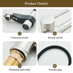 Kitchen Purified Water 2 Function Brass Cold and Hot Mix Faucet Black Flexible Water Pipe 360 Rotate Filtered Water Deck Install