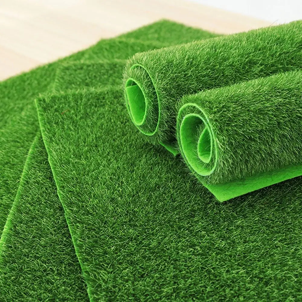 Durable Green Grass Mat Green Turf DIY Micro Landscape Artificial Lawns Carpets Fake Sod