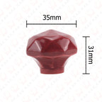KAK 35mm Colorful Ceramic Cabinet Knobs and Handles Ruby Diamond Kitchen Handle Drawer Knobs for Kids Room Furniture Hardware