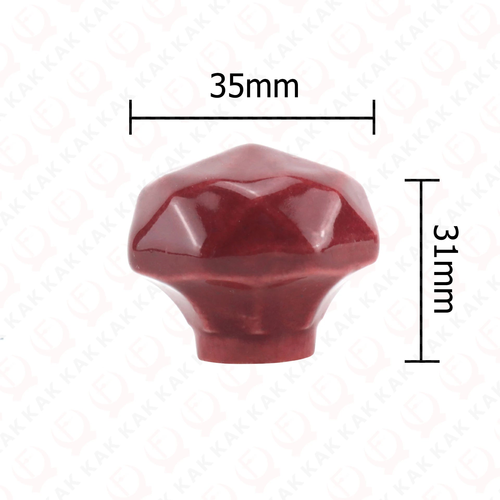 KAK 35mm Colorful Ceramic Cabinet Knobs and Handles Ruby Diamond Kitchen Handle Drawer Knobs for Kids Room Furniture Hardware