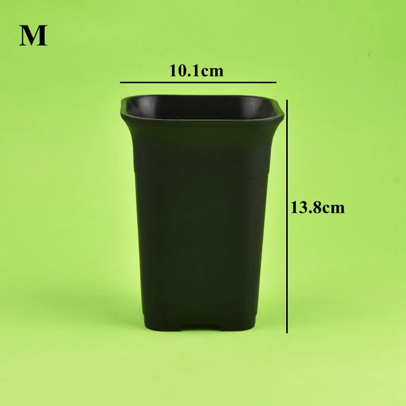 Black/White Thicken Square Succulent Flower Pots Cactus Plant Deep Type High Waist Vientiane Pot Nursery Flowerpot Garden Decor