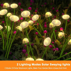 Solar Garden Light, Mushroom Lights Outdoor, IP65 Waterproof Firefly Swaying Lamp, Jellyfish Outdoor Decor for Garden